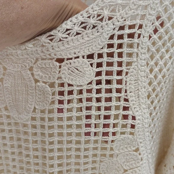 Cato Cream Crochet Sheer Top Size XL - Picture 5 of 9